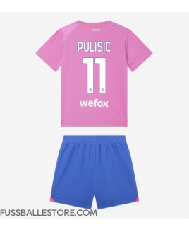 Günstige AC Milan Christian Pulisic #11 3rd trikot Kinder 2023-24 Kurzarm (+ Kurze Hosen)